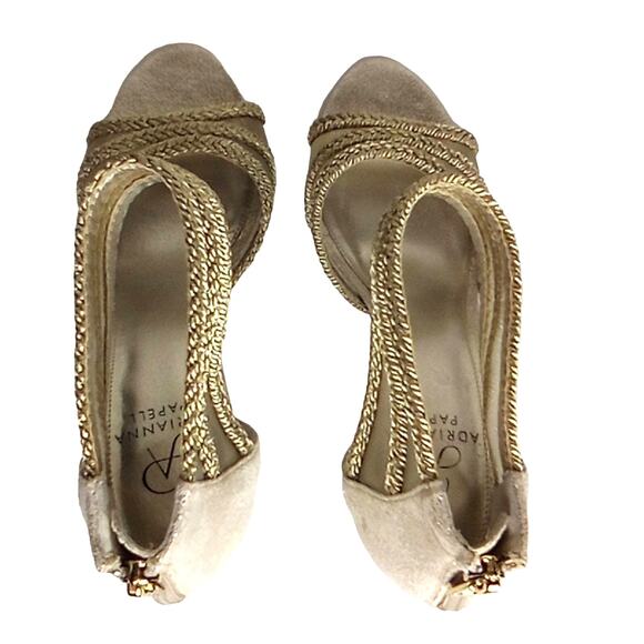 Adrianna Papell Adler Gold Evening Pumps - 7.5 - Picture 6 of 6